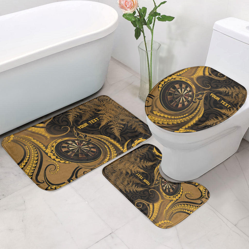 Personalised New Zealand Gold Darts Bathroom Set Maori Fern Curve Style