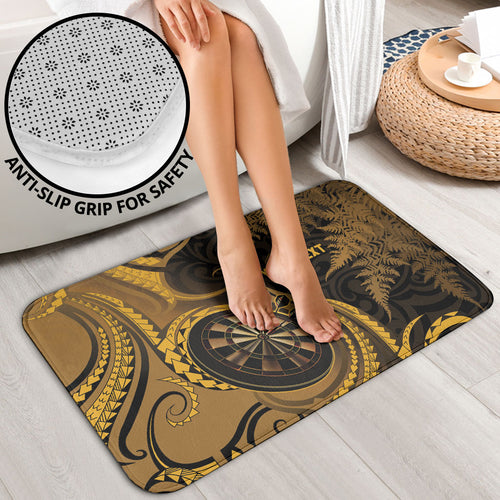 Personalised New Zealand Gold Darts Bathroom Set Maori Fern Curve Style
