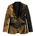 Personalised New Zealand Gold Darts Blazer Maori Fern Curve Style