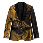 Personalised New Zealand Gold Darts Blazer Maori Fern Curve Style