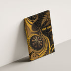 Personalised New Zealand Gold Darts Canvas Wall Art Maori Fern Curve Style
