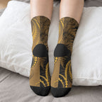 New Zealand Gold Darts Crew Socks Maori Fern Curve Style