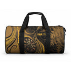 Personalised New Zealand Gold Darts Duffle Bag Maori Fern Curve Style