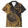 Personalised New Zealand Gold Darts Hawaiian Shirt Maori Fern Curve Style