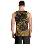Personalised New Zealand Gold Darts Men Tank Top Maori Fern Curve Style