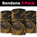 Personalised New Zealand Gold Darts Neck Gaiter Maori Fern Curve Style