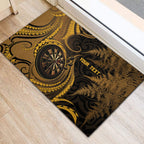 Personalised New Zealand Gold Darts Rubber Doormat Maori Fern Curve Style