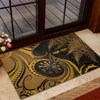 Personalised New Zealand Gold Darts Rubber Doormat Maori Fern Curve Style