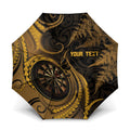 Personalised New Zealand Gold Darts Umbrella Maori Fern Curve Style