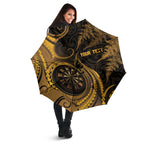 Personalised New Zealand Gold Darts Umbrella Maori Fern Curve Style