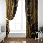 Personalised New Zealand Gold Darts Window Curtain Maori Fern Curve Style