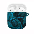 Personalised New Zealand Turquoise Darts AirPods Case Maori Fern Curve Style