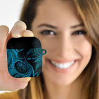 Personalised New Zealand Turquoise Darts AirPods Case Maori Fern Curve Style