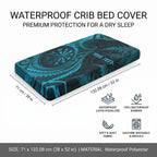 Personalised New Zealand Turquoise Darts Baby Bed Cover Maori Fern Curve Style