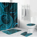 Personalised New Zealand Turquoise Darts Bathroom Set Maori Fern Curve Style