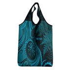 Personalised New Zealand Turquoise Darts Grocery Bag Maori Fern Curve Style