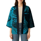 Personalised New Zealand Turquoise Darts Kimono Maori Fern Curve Style