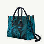 Personalised New Zealand Turquoise Darts Leather Bag Maori Fern Curve Style