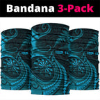 Personalised New Zealand Turquoise Darts Neck Gaiter Maori Fern Curve Style