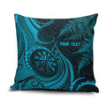 Personalised New Zealand Turquoise Darts Pillow Cover Maori Fern Curve Style