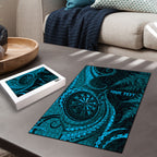 Personalised New Zealand Turquoise Darts Puzzle Maori Fern Curve Style