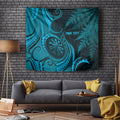 Personalised New Zealand Turquoise Darts Tapestry Maori Fern Curve Style