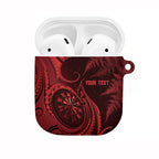 Personalised New Zealand Red Darts AirPods Case Maori Fern Curve Style