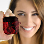 Personalised New Zealand Red Darts AirPods Case Maori Fern Curve Style