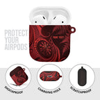 Personalised New Zealand Red Darts AirPods Case Maori Fern Curve Style