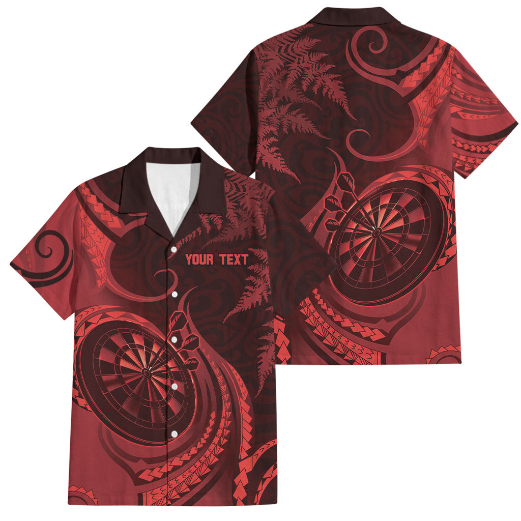 Personalised New Zealand Red Darts Family Matching Mermaid Dress and Hawaiian Shirt Maori Fern Curve Style