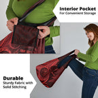 Personalised New Zealand Red Darts Grocery Bag Maori Fern Curve Style