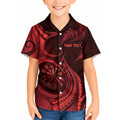 Personalised New Zealand Red Darts Kid Hawaiian Shirt Maori Fern Curve Style