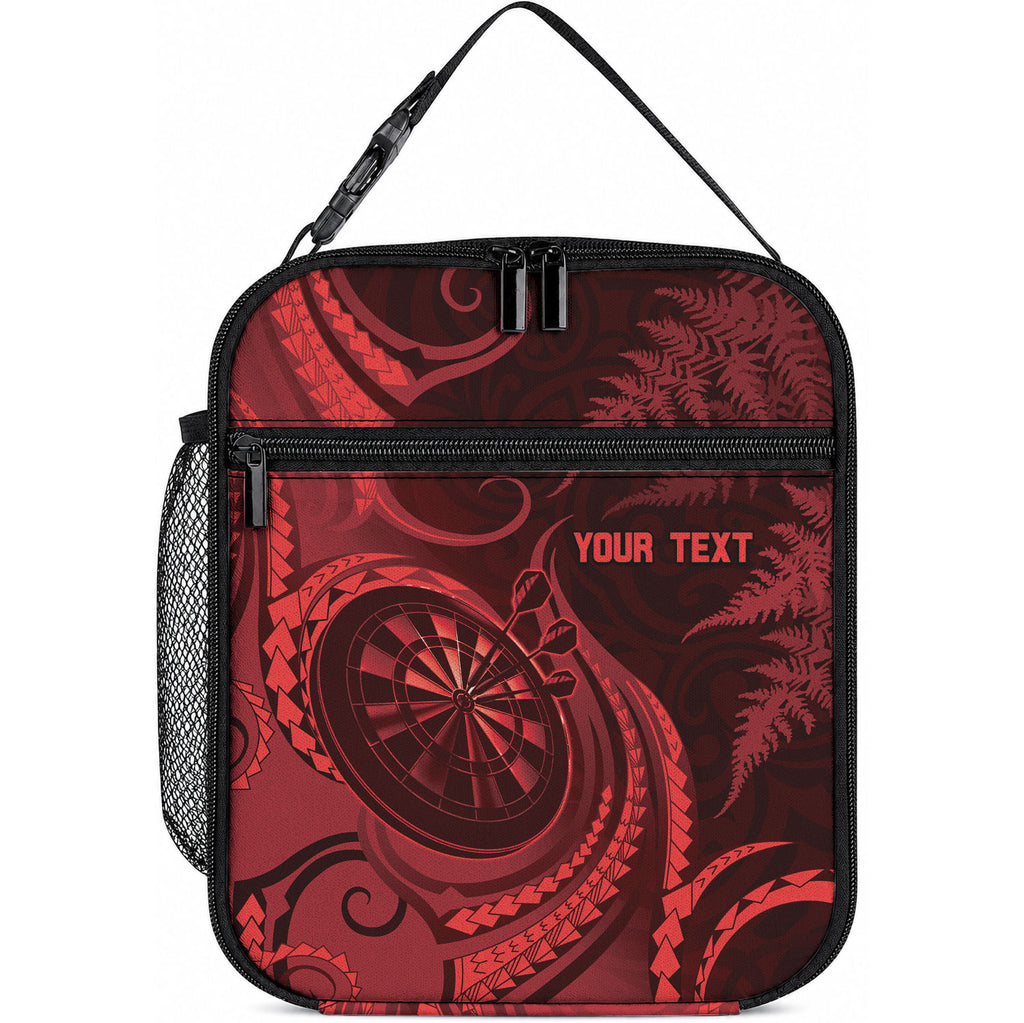 Personalised New Zealand Red Darts Lunch Bag Maori Fern Curve Style