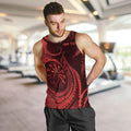 Personalised New Zealand Red Darts Men Tank Top Maori Fern Curve Style