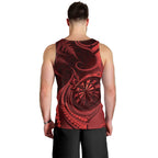 Personalised New Zealand Red Darts Men Tank Top Maori Fern Curve Style