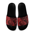 Personalised New Zealand Red Darts Slide Sandals Maori Fern Curve Style