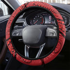 New Zealand Red Darts Steering Wheel Cover Maori Fern Curve Style