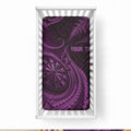 Personalised New Zealand Purple Darts Baby Bed Cover Maori Fern Curve Style