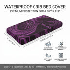 Personalised New Zealand Purple Darts Baby Bed Cover Maori Fern Curve Style