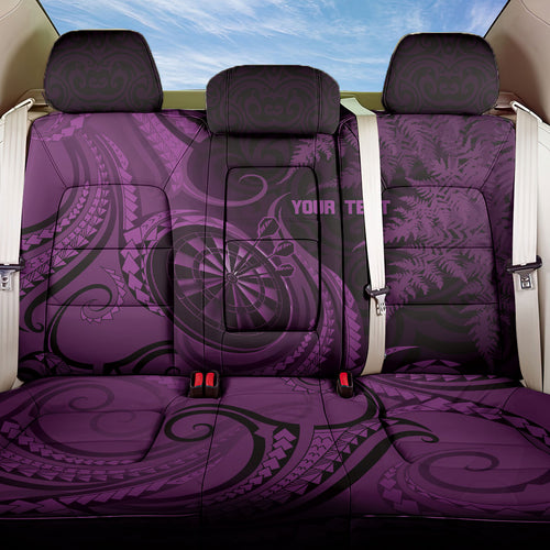 Personalised New Zealand Purple Darts Back Car Seat Cover Maori Fern Curve Style