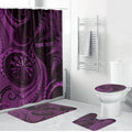 Personalised New Zealand Purple Darts Bathroom Set Maori Fern Curve Style