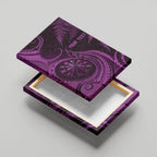 Personalised New Zealand Purple Darts Canvas Wall Art Maori Fern Curve Style