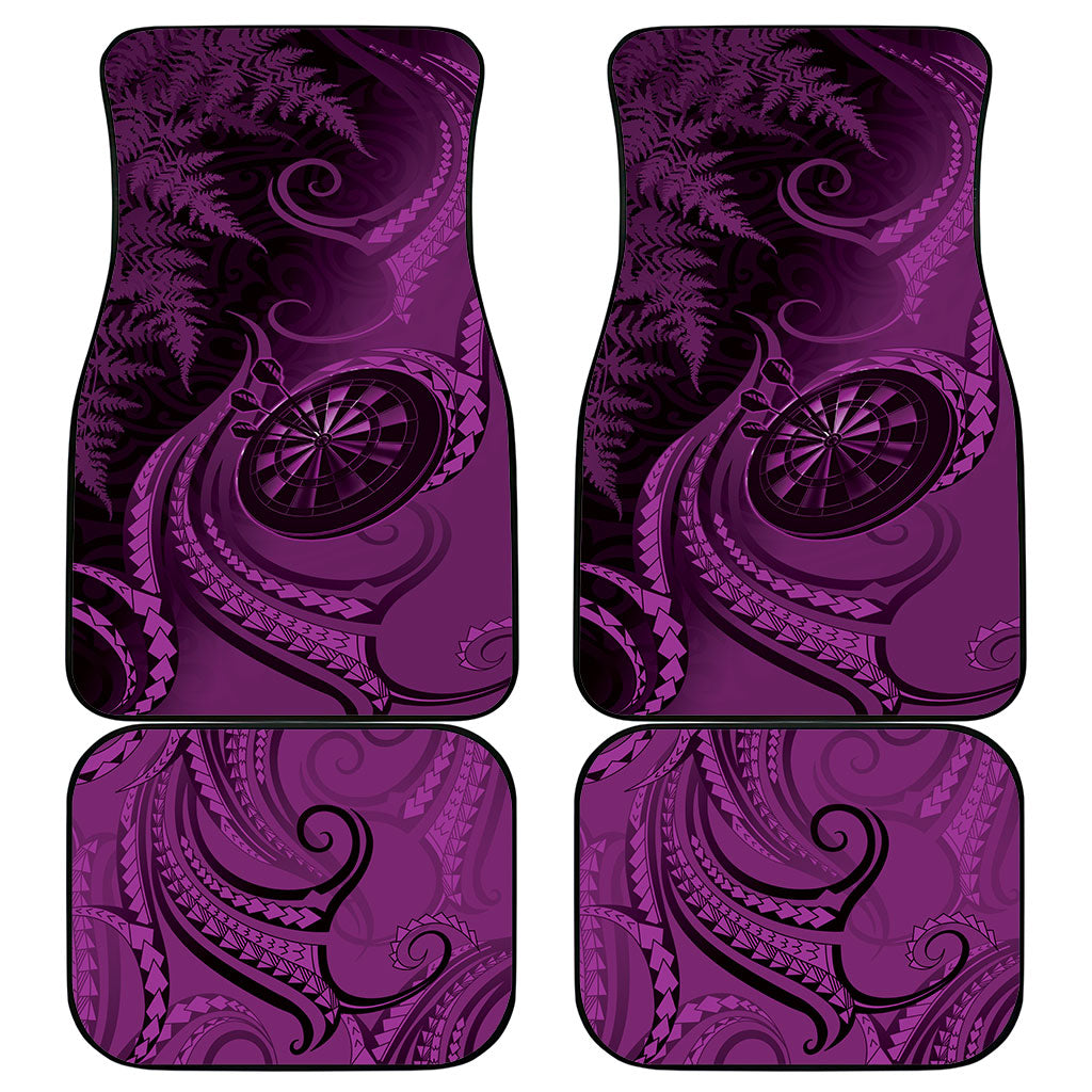 New Zealand Purple Darts Car Mats Maori Fern Curve Style