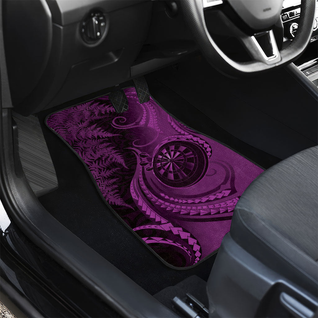 New Zealand Purple Darts Car Mats Maori Fern Curve Style