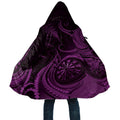 Personalised New Zealand Purple Darts Cloak Maori Fern Curve Style
