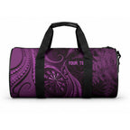 Personalised New Zealand Purple Darts Duffle Bag Maori Fern Curve Style