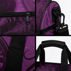 Personalised New Zealand Purple Darts Duffle Bag Maori Fern Curve Style