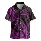 Personalised New Zealand Purple Darts Kid Hawaiian Shirt Maori Fern Curve Style