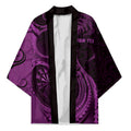 Personalised New Zealand Purple Darts Kimono Maori Fern Curve Style
