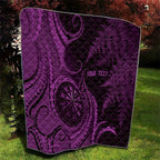 Personalised New Zealand Purple Darts Quilt Maori Fern Curve Style